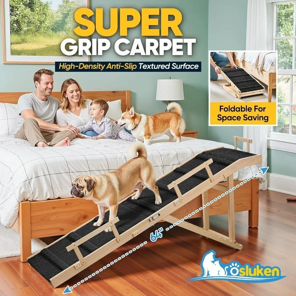 Dog Ramp for Bed with Rails, 64
